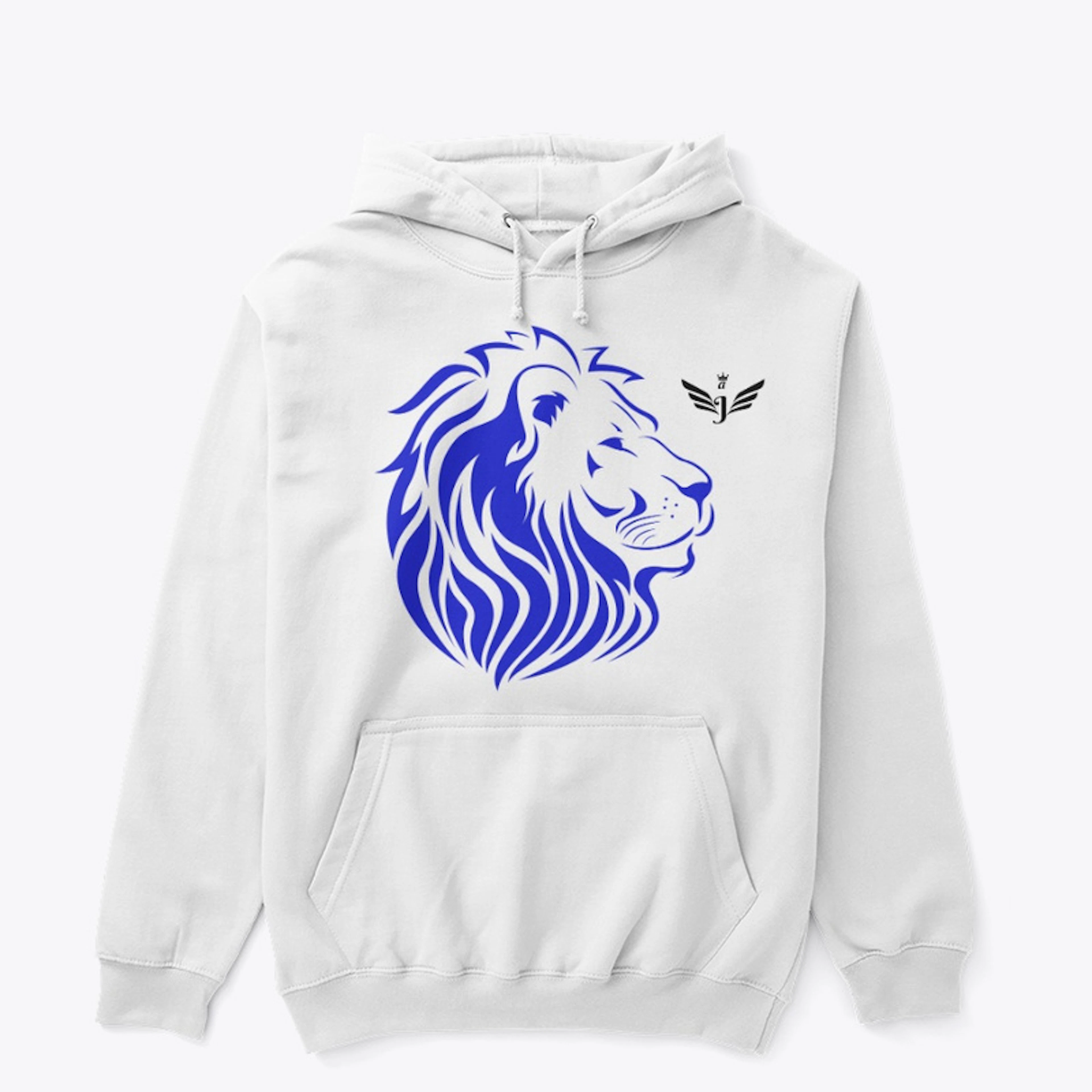 White Hoddie Blue lion